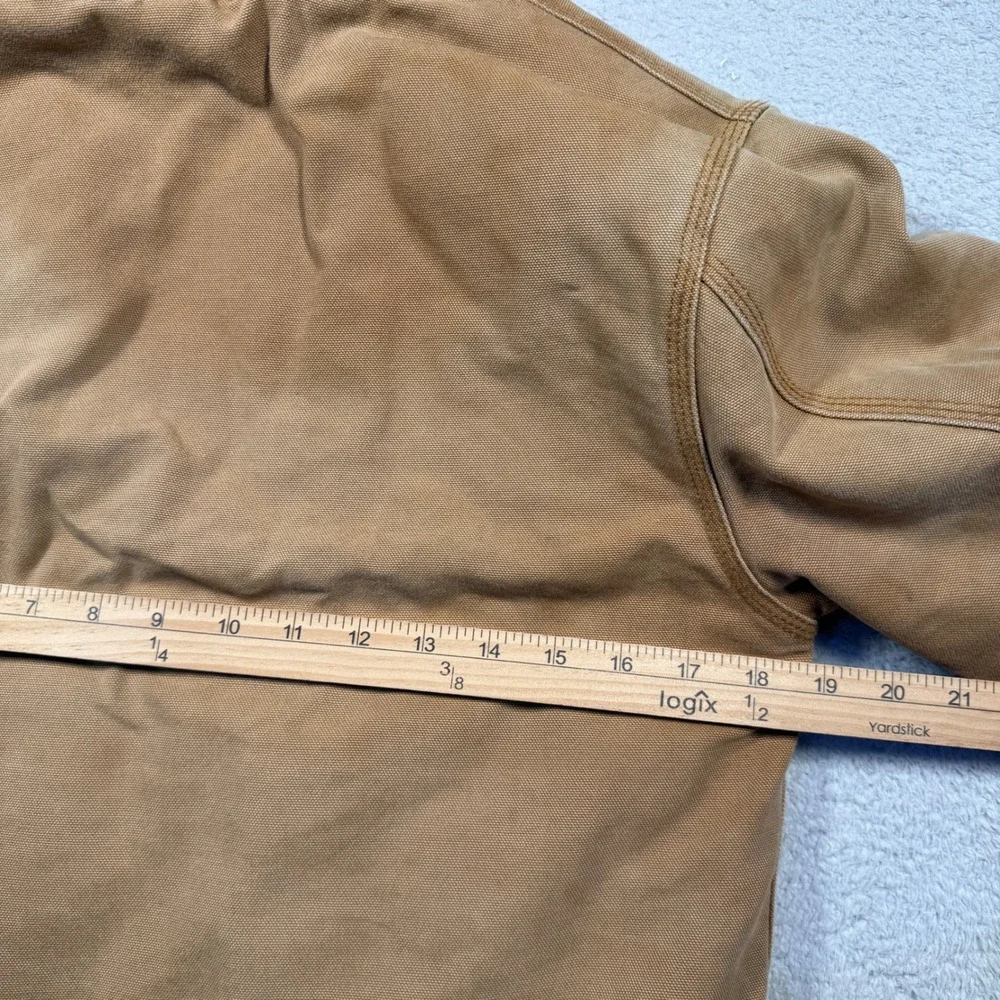 Carhartt Active Jacket Boys M 10-12 Brown Duck Canvas‎ Quilted Faded Distressed